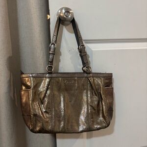 Coach Shiny Silver Shoulder Bag